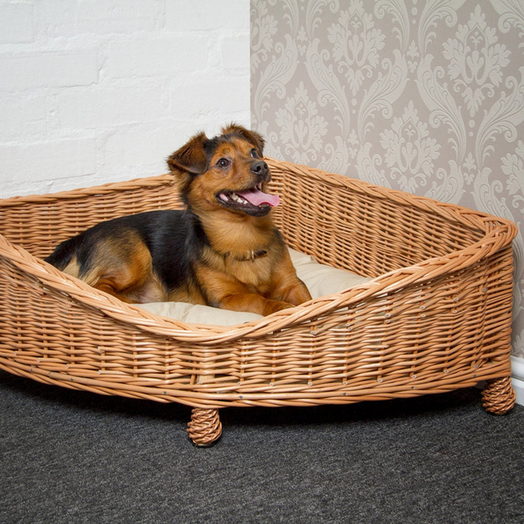 Corner Wicker Dog Bed - Fernie's Choice Classic Country Wear for Dogs