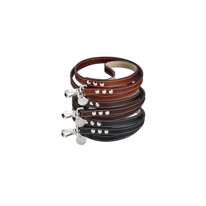 H & S Royal Reddish Brown Leather Lead - Fernie's Choice Classic Country Wear for Dogs