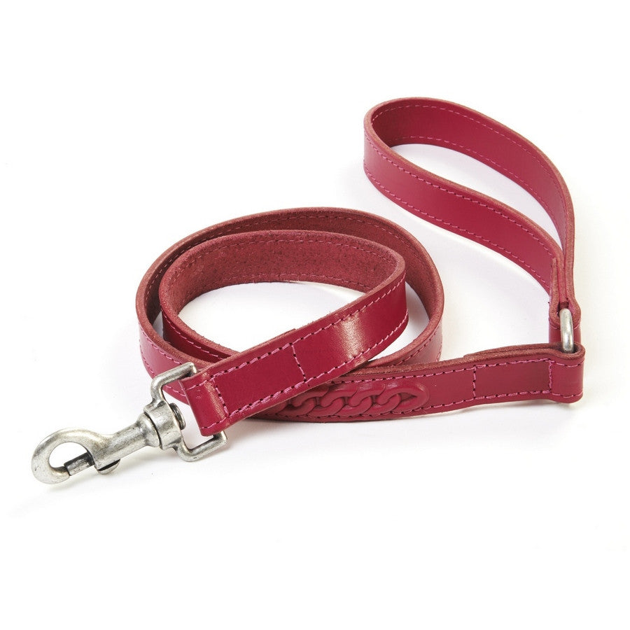 Da Vinci Fuchsia Leather Dog Lead - Fernie's Choice Classic Country Wear for Dogs