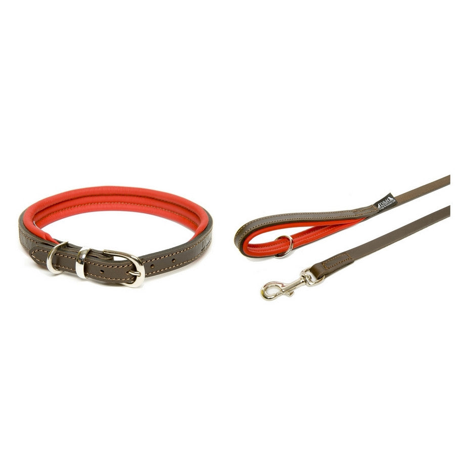 Dogs & Horses Luxury Red Padded Leather Lead - Fernie's Choice Classic Country Wear for Dogs