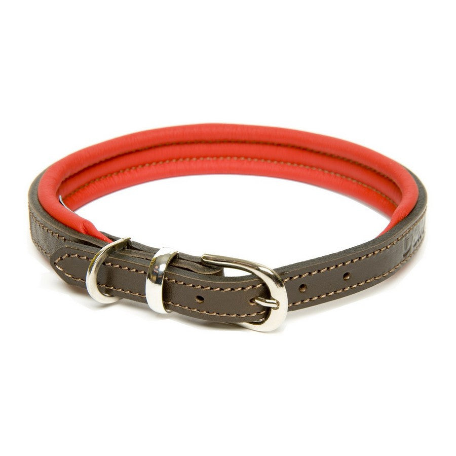 Dogs & Horses Luxury Red Padded Leather Dog Collar - Fernie's Choice Classic Country Wear for Dogs