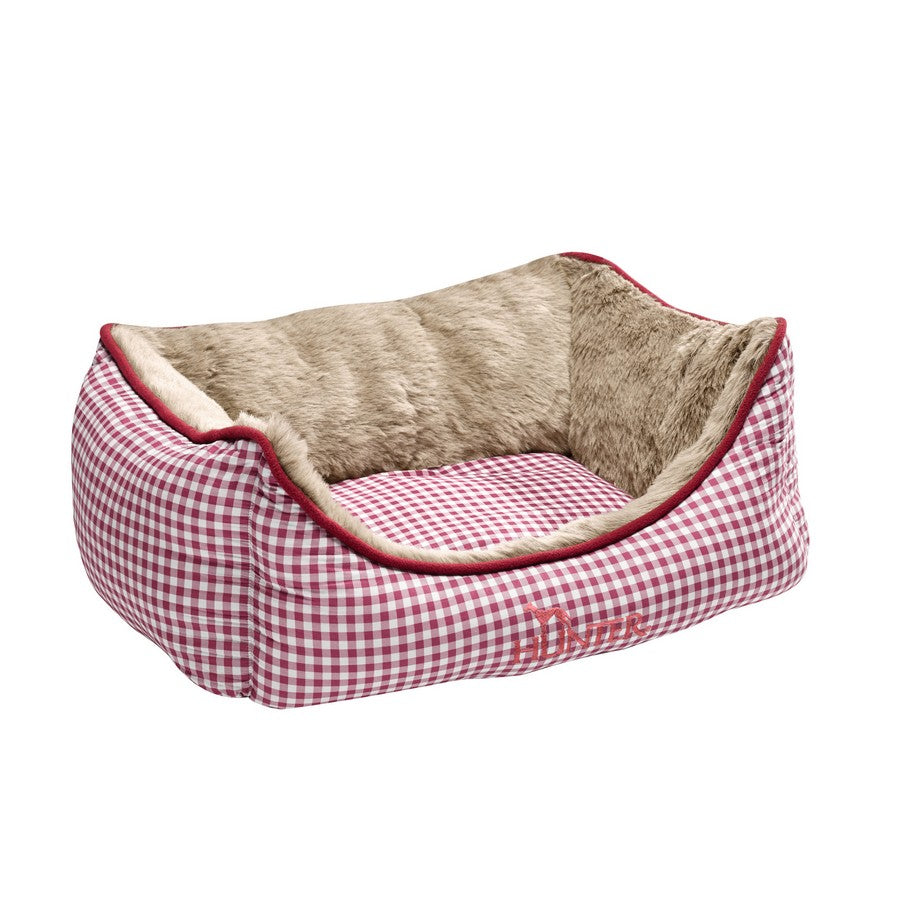 Astana Gingham Dog Bed by Hunter - Grey - Fernie's Choice Classic Country Wear for Dogs