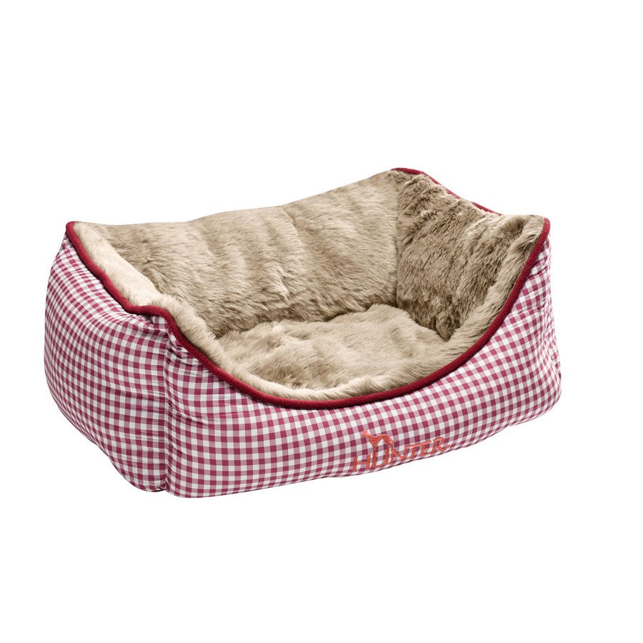 Astana Gingham Dog Bed by Hunter - Red - Fernie's Choice Classic Country Wear for Dogs