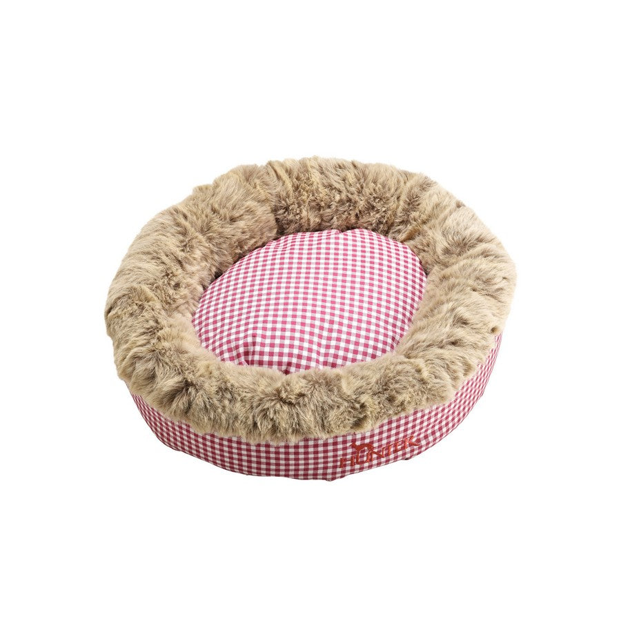 Astana Gingham Round Dog Bed by Hunter - Red - Fernie's Choice Classic Country Wear for Dogs