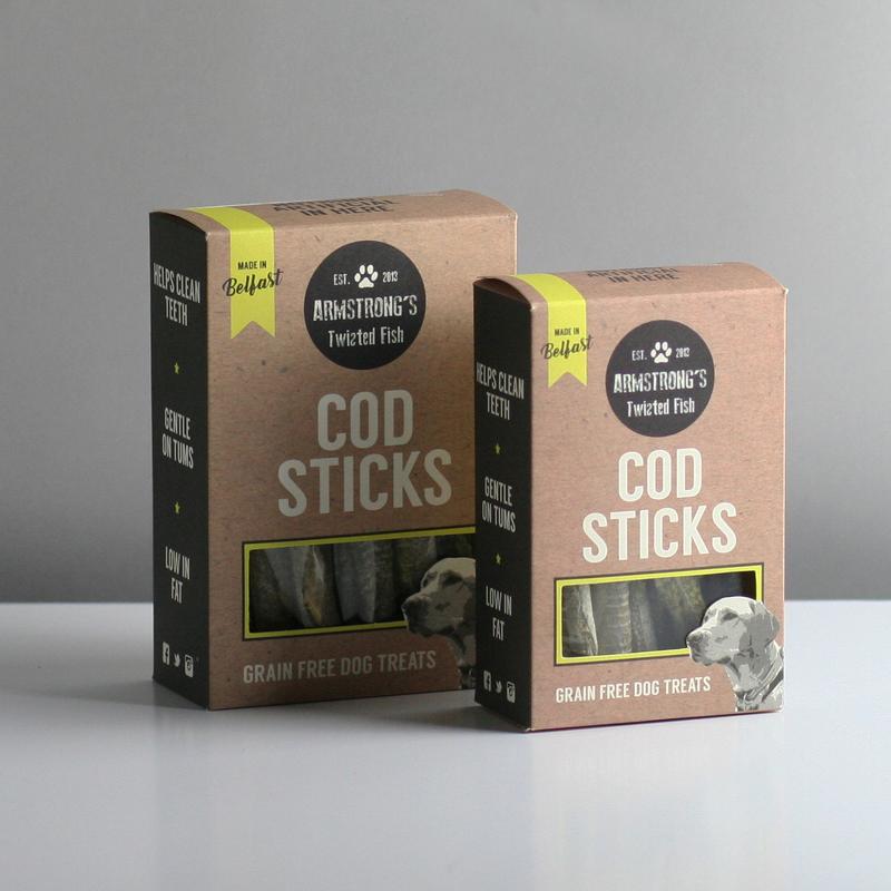 Armstrong's Twisted Fish - Cod Skin Sticks, 75g - Fernie's Choice Classic Country Wear for Dogs