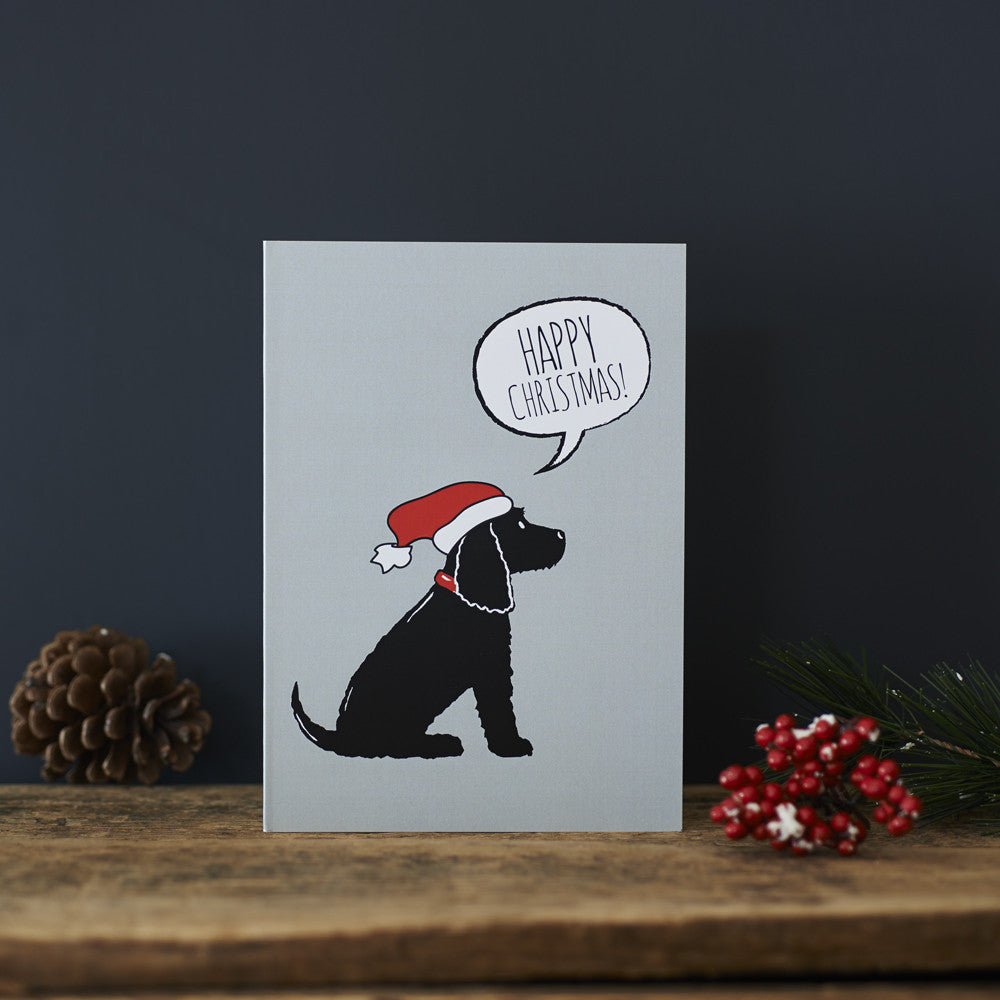 BLACK COCKER SPANIEL CHRISTMAS CARD - Fernie's Choice Classic Country Wear for Dogs