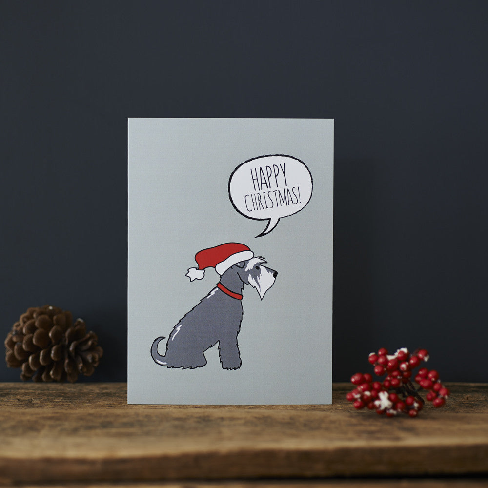 GREY SCHNAUZER CHRISTMAS CARD - Fernie's Choice Classic Country Wear for Dogs