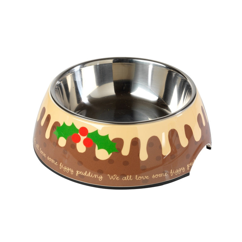 Christmas Figgy Pudding Dog Bowl - Fernie's Choice Classic Country Wear for Dogs