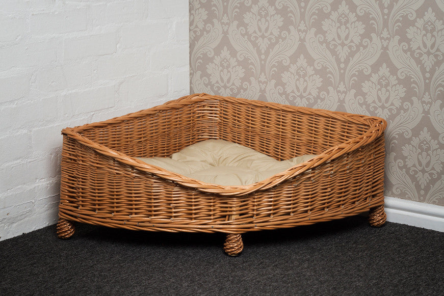 Corner Wicker Dog Bed - Fernie's Choice Classic Country Wear for Dogs