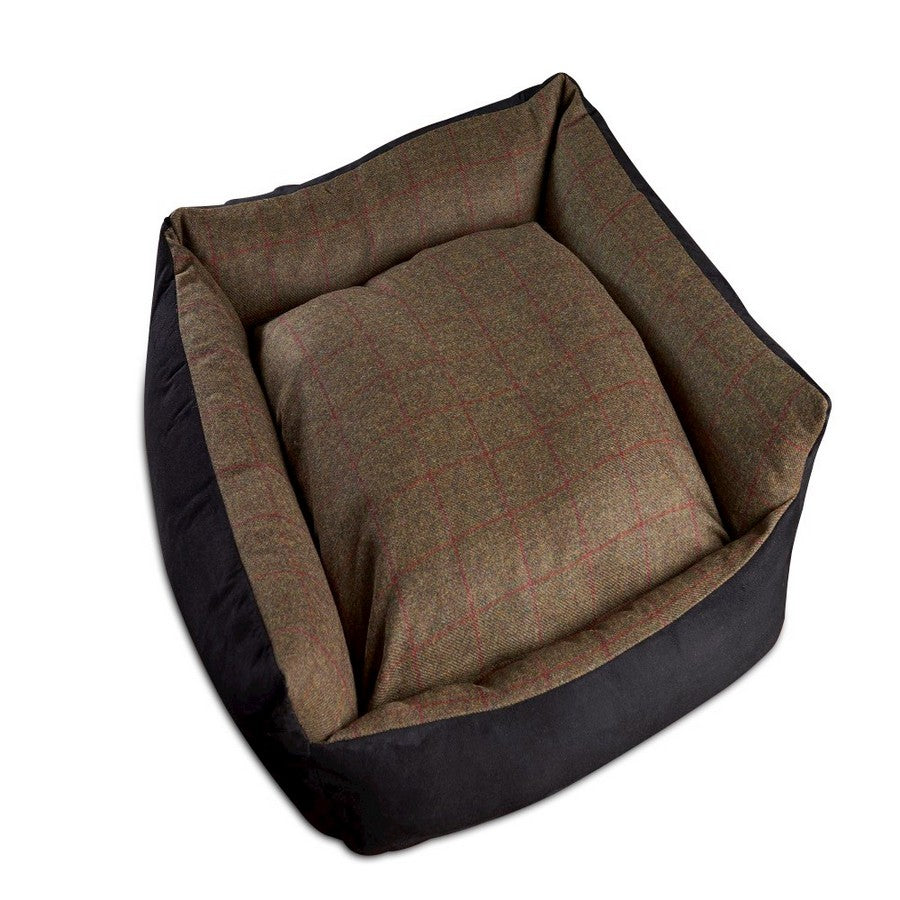 Bronte Glen Tweed Wool Dog Bed - Olive - Fernie's Choice Classic Country Wear for Dogs