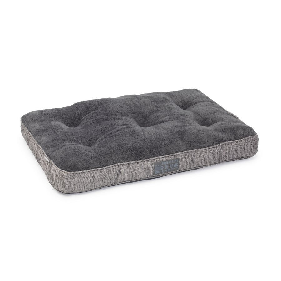 Grey Hessian & Plush Boxed Duvet Dog Mattress - Fernie's Choice Classic Country Wear for Dogs