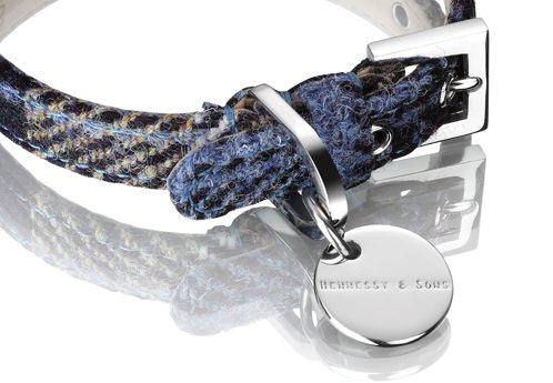 Harris Tweed Collar  - Mackenzie Blue - Fernie's Choice Classic Country Wear for Dogs