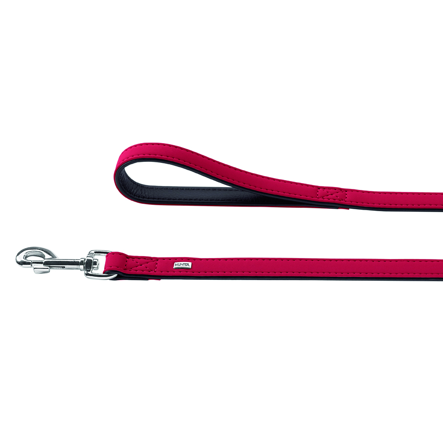 Hunter Art Nubuck Luxury Red Leather Lead - Fernie's Choice Classic Country Wear for Dogs