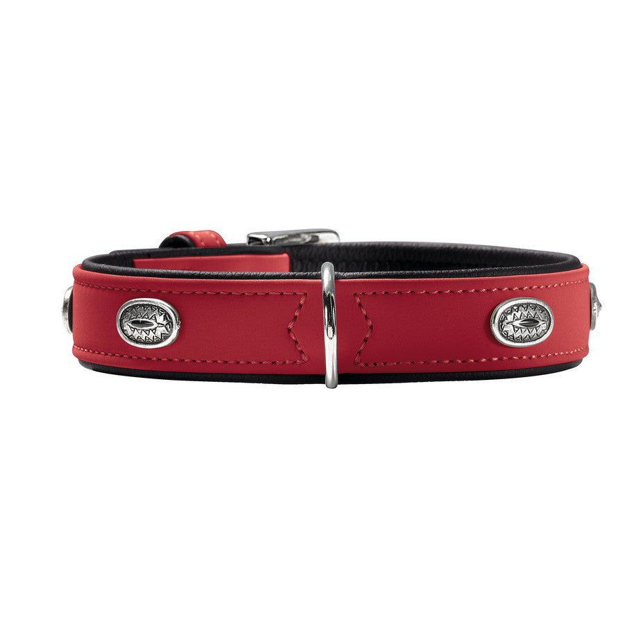 Hunter Art Nubuck Luxury Red Stone Dog Collar - Fernie's Choice Classic Country Wear for Dogs
