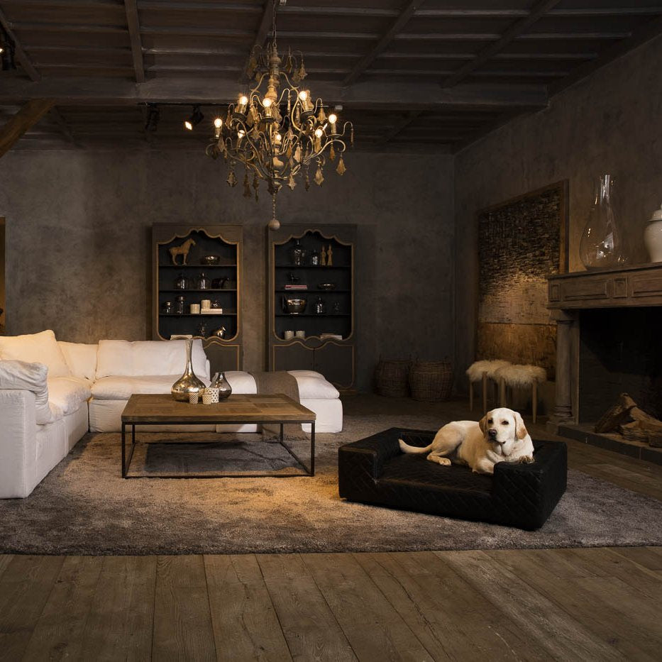Lord Lou Luxury Dog Bed - Edoardo Faux Brown Leather Bed - Fernie's Choice Classic Country Wear for Dogs