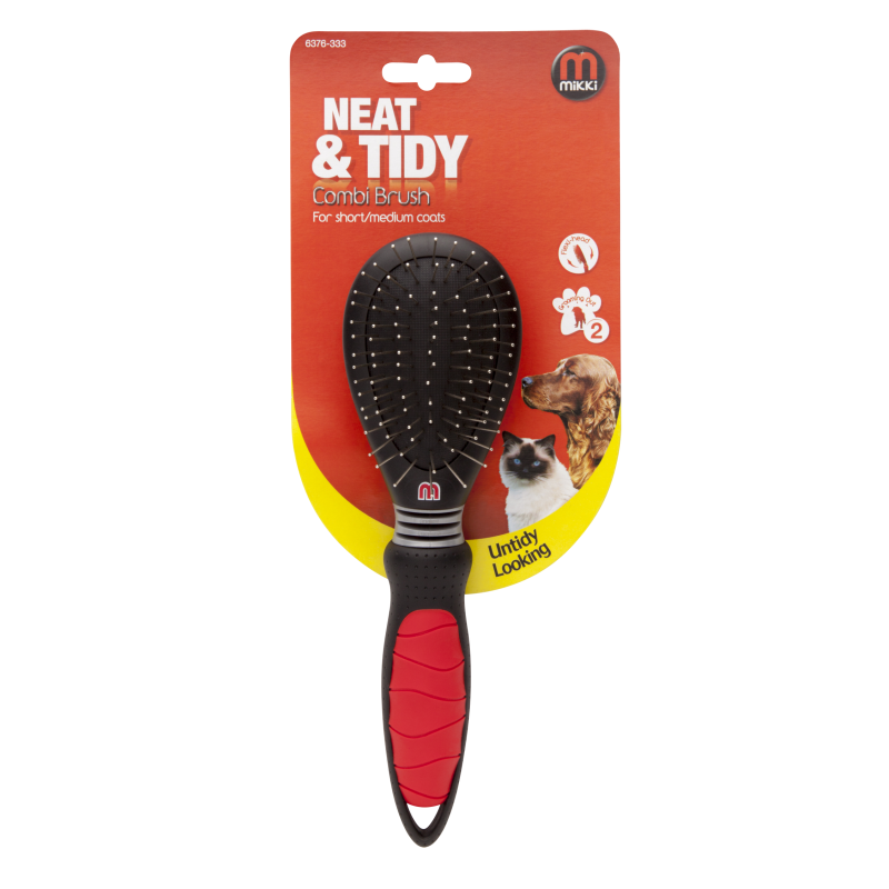 Mikki Combi Dog Grooming Brush - For Short/Medium Coats - Fernie's Choice Classic Country Wear for Dogs