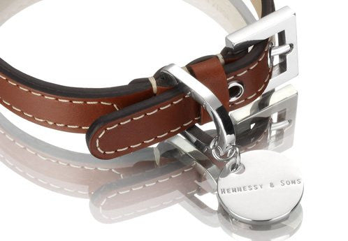 H & S Royal Leather Collar - Red Brown - Fernie's Choice Classic Country Wear for Dogs