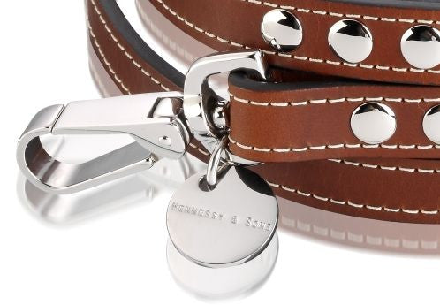 H & S Royal Reddish Brown Leather Lead - Fernie's Choice Classic Country Wear for Dogs