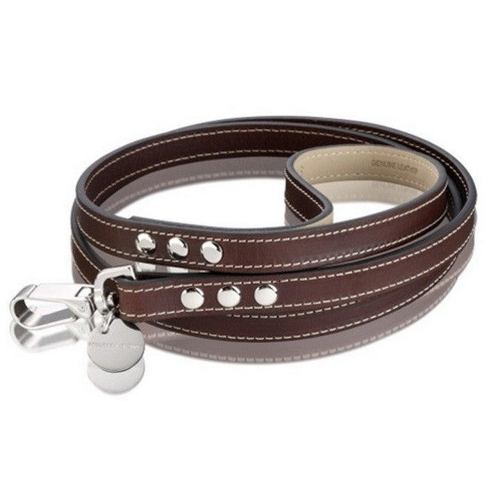 H & S Royal Chocolate Brown Leather Lead - Fernie's Choice Classic Country Wear for Dogs