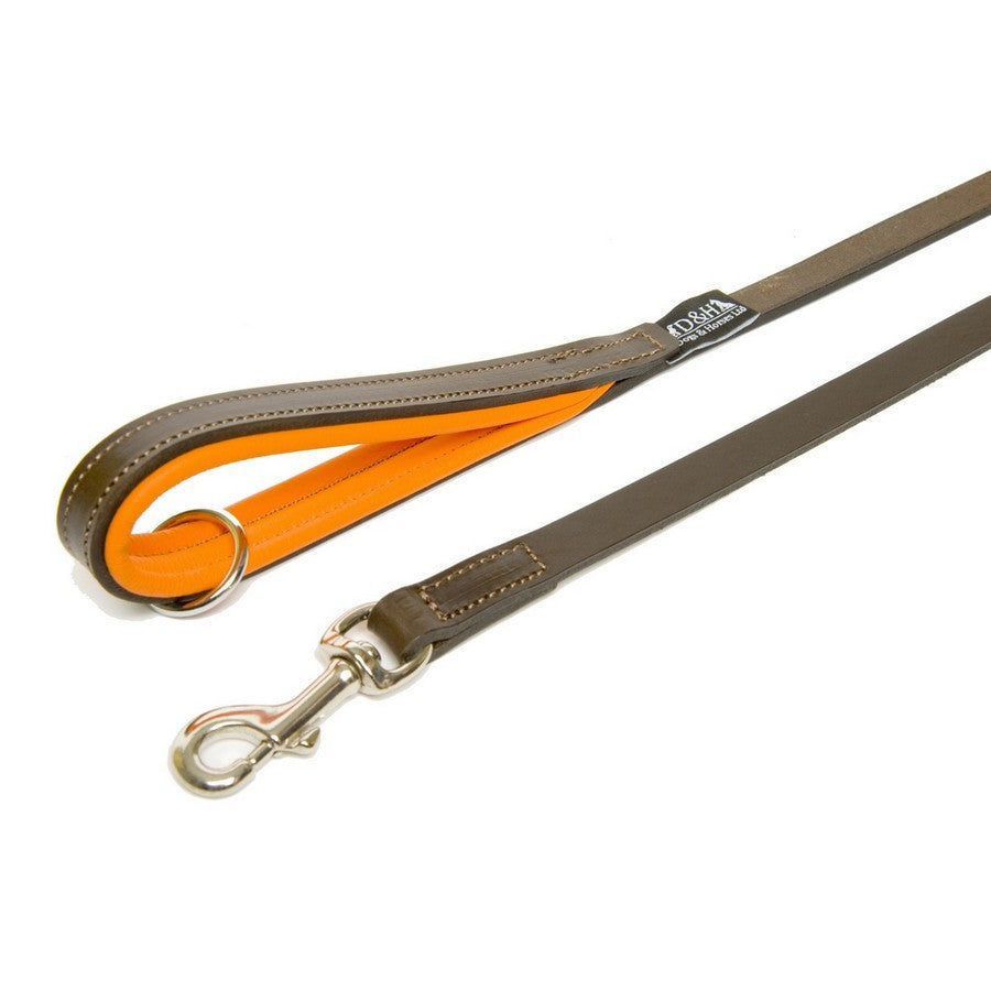 Dogs & Horses Luxury Orange Padded Leather Lead - Fernie's Choice Classic Country Wear for Dogs