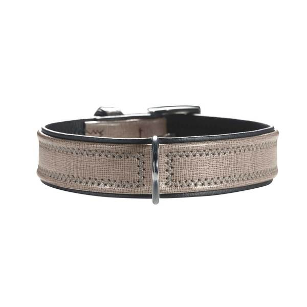 Hunter Grey & Black Leather Collar - Fernie's Choice Classic Country Wear for Dogs