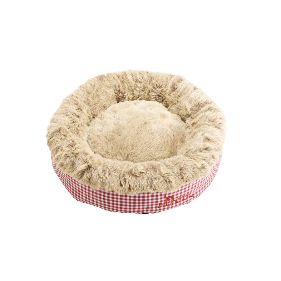 Astana Gingham Round Dog Bed by Hunter - Red - Fernie's Choice Classic Country Wear for Dogs