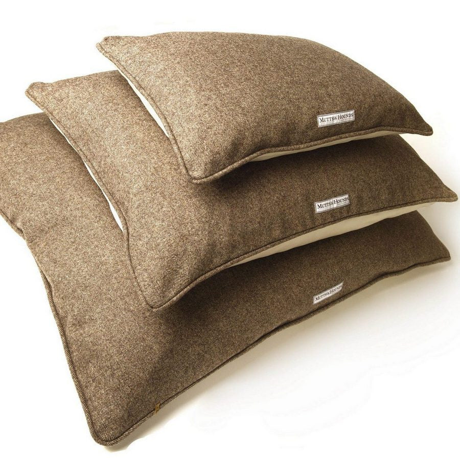 Herringbone Tweed Pillow Dog Bed - Fernie's Choice Classic Country Wear for Dogs