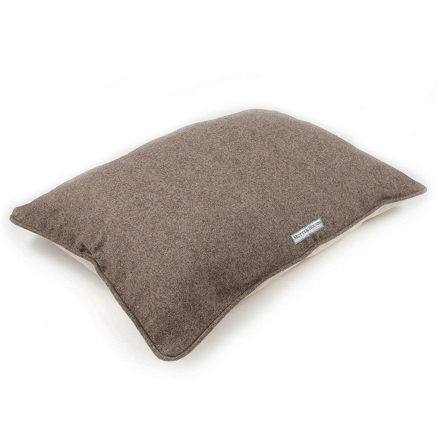 Herringbone Tweed Pillow Dog Bed - Fernie's Choice Classic Country Wear for Dogs