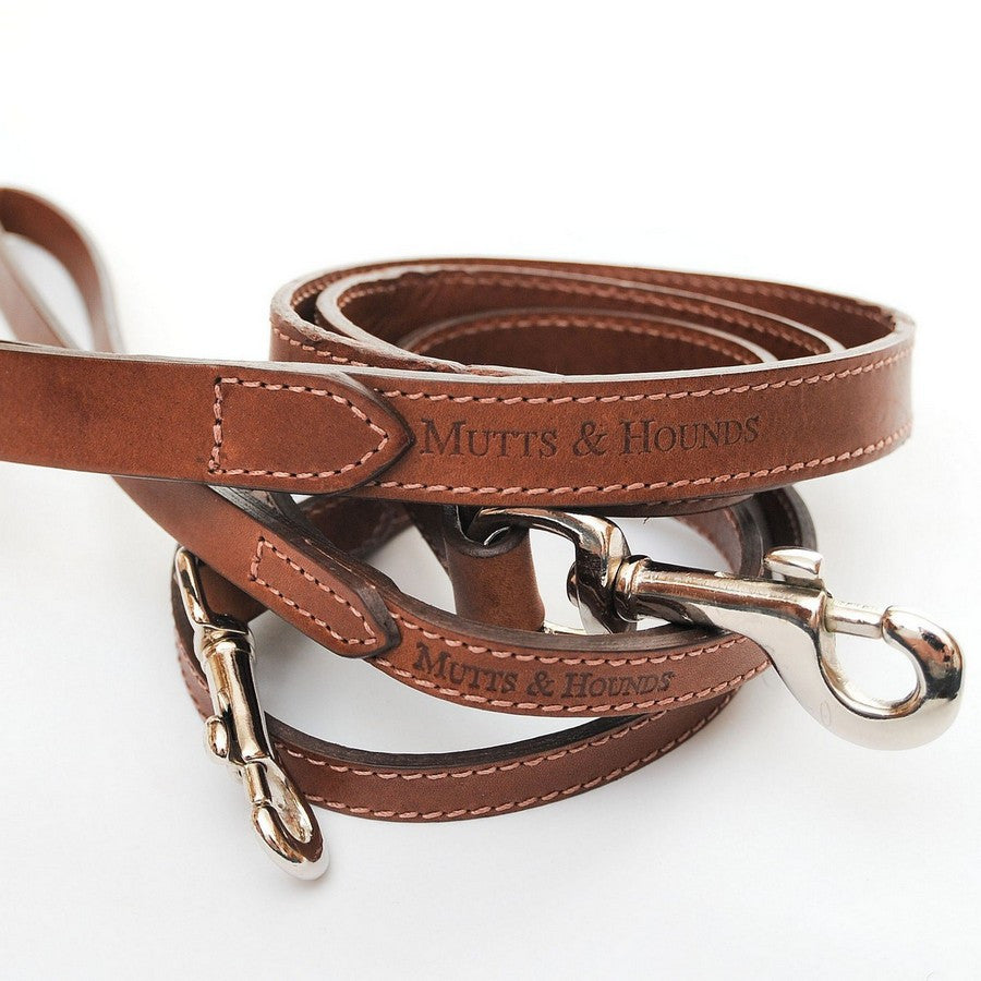 Tan Leather Lead - Slim/Wide - Fernie's Choice Classic Country Wear for Dogs