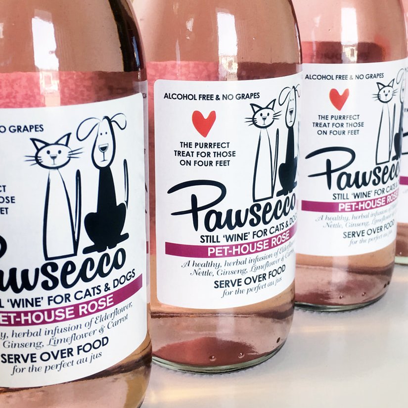 Pawsecco Still Rose 'Wine' for Dogs & Cats 250ml - Fernie's Choice Classic Country Wear for Dogs