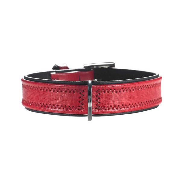 Hunter Red/Black Leather Collar - Fernie's Choice Classic Country Wear for Dogs