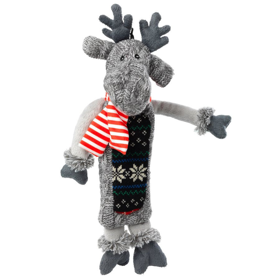 *Silent Night Squeaker and Stuffing Free Reindeer Christmas Dog Toy - Fernie's Choice Classic Country Wear for Dogs